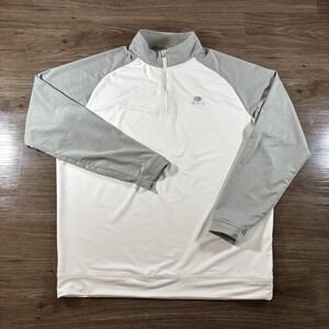 Peter Millar Crown Sport Perth Colorblock 1/4 Zip Men XL White Golf Performance